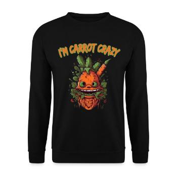 I'm Carrot Crazy Karotten Möhren Mohrrübe - Unisex Pullover - Schwarz - Vorne - Alina (178cm) & Michal (187cm)