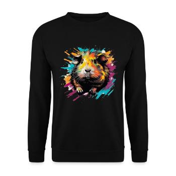Meerschweinchen Kunst für eine Meerschweinchen - Unisex Pullover - Schwarz - Vorne - Alina (178cm) & Michal (187cm)