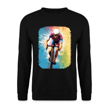 Rennrad Rennradfahrer Fahrradrennen Radrennen - Unisex Pullover - Schwarz - Vorne - Alina (178cm) & Michal (187cm)