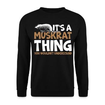 Retro muskrat - Unisex Sweatshirt - black - Front - Alina (178cm) & Michal (187cm)