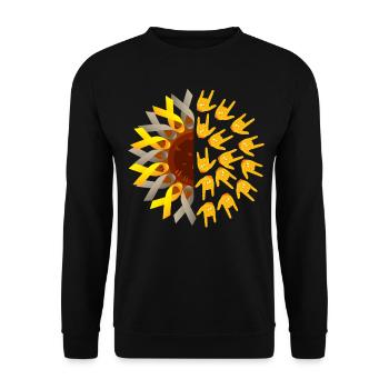 Gehörlosenstolz ASL - Unisex Pullover - Schwarz - Vorne - Alina (178cm) & Michal (187cm)