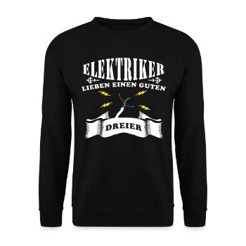Elektriker Elektroniker T-Shirt - Unisex Pullover - Schwarz - Vorne - Alina (178cm) & Michal (187cm)