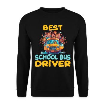 Best School Bus Driver für einen Busfahrer - Unisex Pullover - Schwarz - Vorne - Alina (178cm) & Michal (187cm)