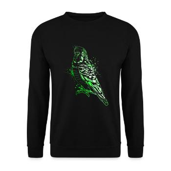 Colorful budgie - Unisex Sweatshirt - black - Front - Alina (178cm) & Michal (187cm)
