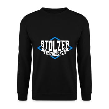 Stolzer Löwenpapa - Unisex Pullover - Schwarz - Vorne - Alina (178cm) & Michal (187cm)