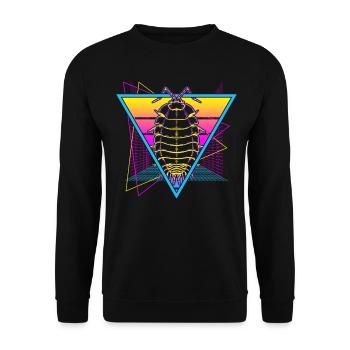 Isopods Retro Vaporwave - Unisex Sweatshirt - black - Front - Alina (178cm) & Michal (187cm)