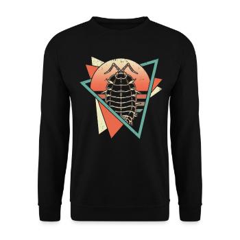 Isopods Retro Vaporwave - Unisex Sweatshirt - black - Front - Alina (178cm) & Michal (187cm)