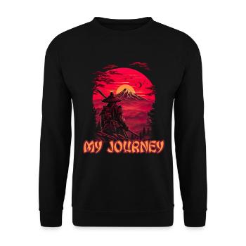 My Journey Samurai Japan Kultur - Unisex Pullover - Schwarz - Vorne - Alina (178cm) & Michal (187cm)