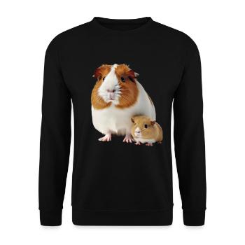 Niedliches Meerschweinchen Meerschweinchen Kind - Unisex Pullover - Schwarz - Vorne - Alina (178cm) & Michal (187cm)