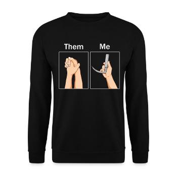 Funny anesthesiologist anesthesia laryngoscope - Unisex Sweatshirt - black - Front - Alina (178cm) & Michal (187cm)