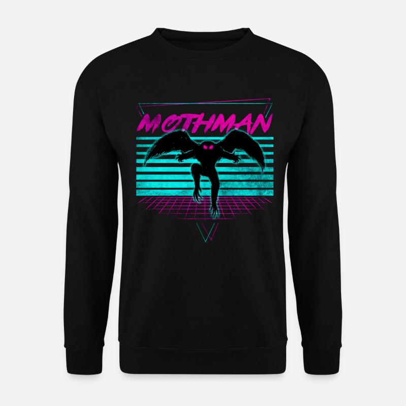 Mothman Krypto Kryptozoologie Retro - Unisex Pullover - Schwarz