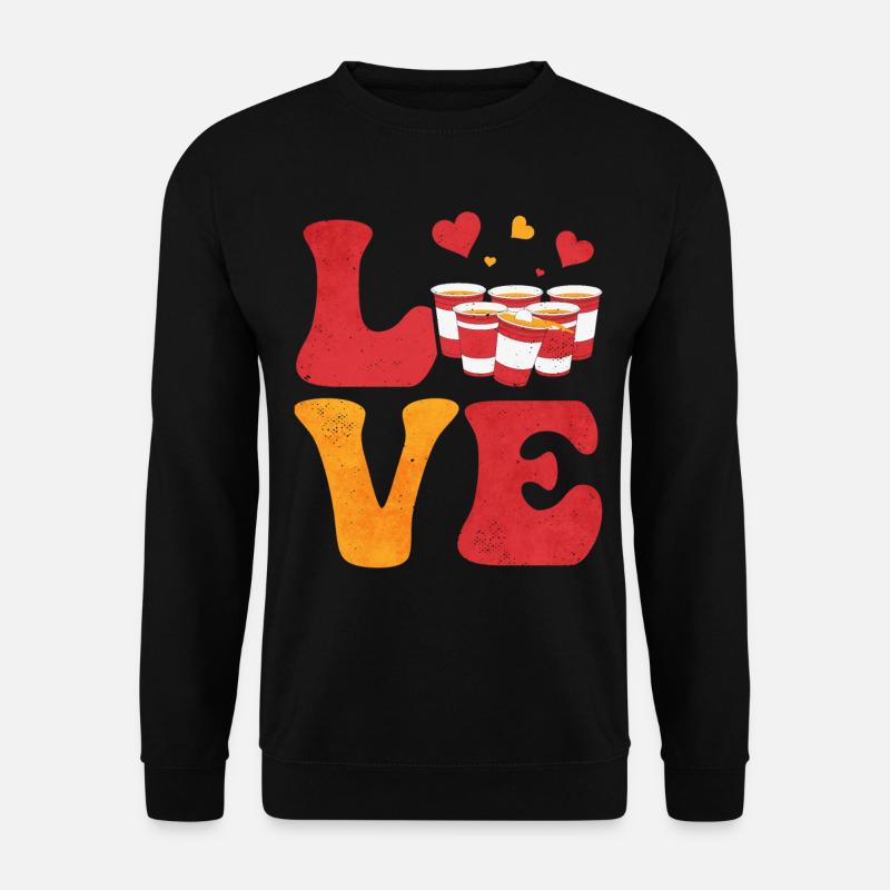 Bier-Pong-Trinkspiel Rote Becher - Unisex Pullover - Schwarz