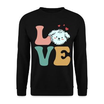 Bichon Frise Hund - Unisex Pullover - Schwarz - Vorne - Alina (178cm) & Michal (187cm)