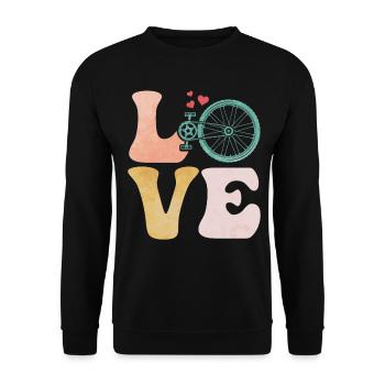 Fahrradfahren Biker - Unisex Pullover - Schwarz - Vorne - Alina (178cm) & Michal (187cm)
