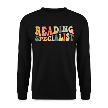 Groovy Reading Specialist Teacher Literacy Coach - Unisex Sweatshirt - black - Front - Alina (178cm) & Michal (187cm)