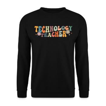 Groovy Technology Teacher Lessons - Unisex Sweatshirt - black - Front - Alina (178cm) & Michal (187cm)