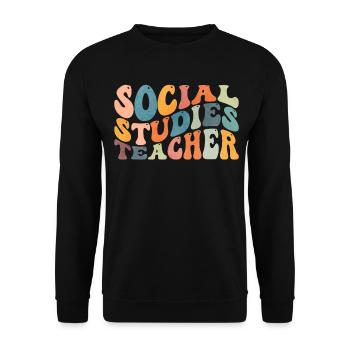 Groovy Social Studies Teacher History Lesson - Unisex Sweatshirt - black - Front - Alina (178cm) & Michal (187cm)