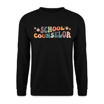 Groovy School Counselor Counseling Mental Health - Unisex Sweatshirt - black - Front - Alina (178cm) & Michal (187cm)