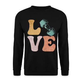 Bodybuilders Bodybuilding Weights - Unisex Sweatshirt - black - Front - Alina (178cm) & Michal (187cm)