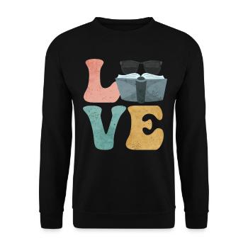 Book Readers Read Bookworm - Unisex Sweatshirt - black - Front - Alina (178cm) & Michal (187cm)