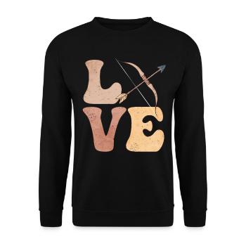 Bow & Arrow Hunting Bow & Arrow Hunters - Unisex Sweatshirt - black - Front - Alina (178cm) & Michal (187cm)