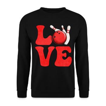 Entraîneur de l’équipe Bowling Bowler - Sweat-shirt Unisexe - noir - Devant - Alina (178cm) & Michal (187cm)