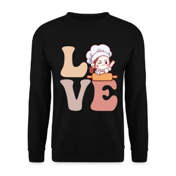Bread baker Baking bread - Unisex Sweatshirt - black - Front - Alina (178cm) & Michal (187cm)