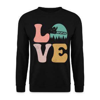 Branch Manager Arborist Lumberjack Chains - Unisex Sweatshirt - black - Front - Alina (178cm) & Michal (187cm)