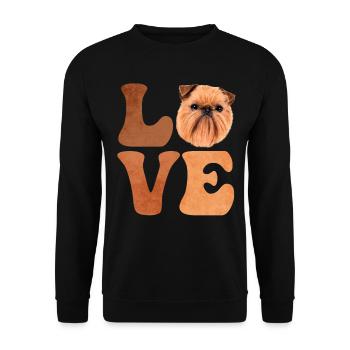 Brüsseler Griffon Hund - Unisex Pullover - Schwarz - Vorne - Alina (178cm) & Michal (187cm)