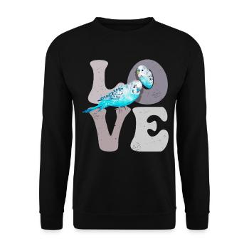 Budgie Budgie Parrot - Unisex Sweatshirt - black - Front - Alina (178cm) & Michal (187cm)
