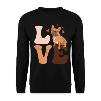 Bulldogge Hund - Unisex Pullover - Schwarz - Vorne - Alina (178cm) & Michal (187cm)