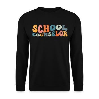 Groovy School Counselor Counseling Mental Healthy - Unisex Sweatshirt - black - Front - Alina (178cm) & Michal (187cm)