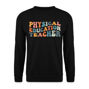 Groovy Sportlehrerin Sportunterricht - Unisex Pullover - Schwarz - Vorne - Alina (178cm) & Michal (187cm)