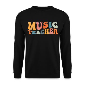 Groovy Music Teacher Musician Lessons - Unisex Sweatshirt - black - Front - Alina (178cm) & Michal (187cm)