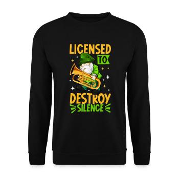 Lizenz zum Krach machen - Euphonium - Unisex Pullover - Schwarz - Vorne - Alina (178cm) & Michal (187cm)