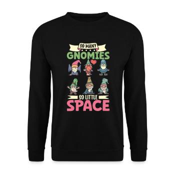 So viele Gartenzwerge und so wenig Platz - Unisex Pullover - Schwarz - Vorne - Alina (178cm) & Michal (187cm)