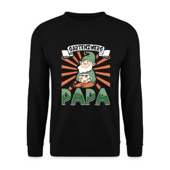 Gartenzwerg Papa - Unisex Pullover - Schwarz - Vorne - Alina (178cm) & Michal (187cm)