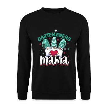 Gartenzwerg Mama - Unisex Pullover - Schwarz - Vorne - Alina (178cm) & Michal (187cm)