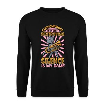 Je détruis le silence - Euphonium - Sweat-shirt Unisexe - noir - Devant - Alina (178cm) & Michal (187cm)