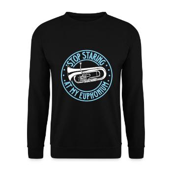 Starr nicht so auf mein Euphonium - Unisex Pullover - Schwarz - Vorne - Alina (178cm) & Michal (187cm)