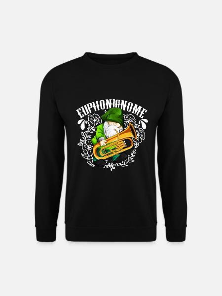 Euphonignome - Gartenzwerg mit Euphonium - Unisex Pullover - Schwarz