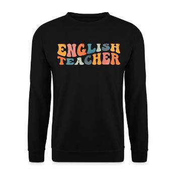 Groovy English Teacher Grammar Literature - Sweat-shirt Unisexe - noir - Devant - Alina (178cm) & Michal (187cm)