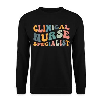 Groovy Clinical Nurse Specialist Krankenpflege - Unisex Pullover - Schwarz - Vorne - Alina (178cm) & Michal (187cm)