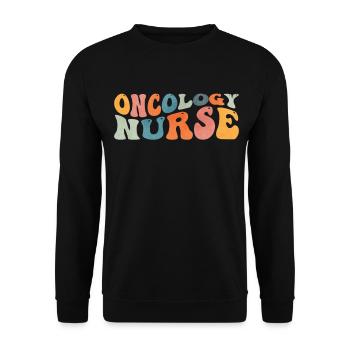 Groovy Onkologie Krankenschwester Krebs Chemo Kran - Unisex Pullover - Schwarz - Vorne - Alina (178cm) & Michal (187cm)