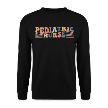 Groovy Pediatric Nurse NICU Nursing - Unisex Sweatshirt - black - Front - Alina (178cm) & Michal (187cm)