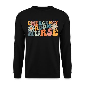 Groovy Emergency Room Nurse ER Nursing - Unisex Sweatshirt - black - Front - Alina (178cm) & Michal (187cm)