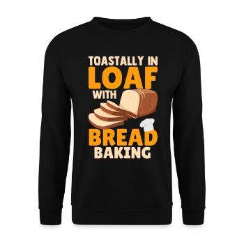 Drôle de pain grillé dans le pain avec pain cuisant le boulanger - Sweat-shirt Unisexe - noir - Devant - Alina (178cm) & Michal (187cm)