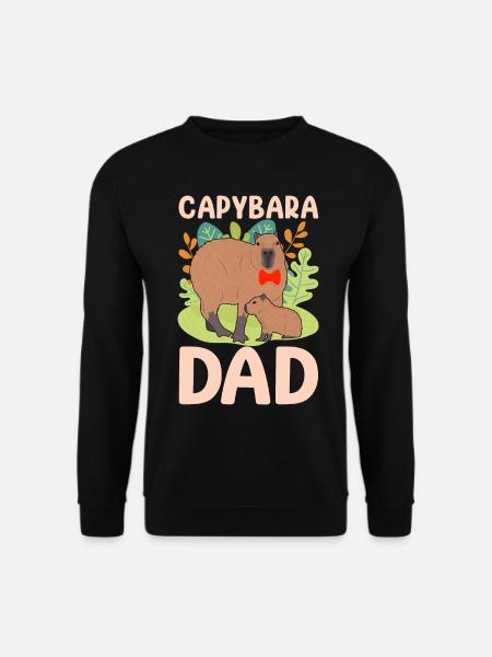 Funny Capybara Papa Papa - Unisex Sweatshirt - black