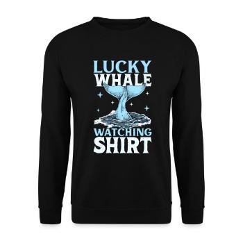 Walbeobachtung - Observation des baleines chanceuses - Sweat-shirt Unisexe - noir - Devant - Alina (178cm) & Michal (187cm)