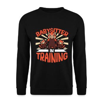 Babysitter in training - Babysitter - Unisex Sweatshirt - black - Front - Alina (178cm) & Michal (187cm)